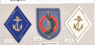 Belgien, Sammlung Ärmelabzeichen, auf Karton getackert