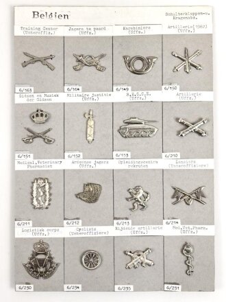 Belgien, Sammlung Schulterklappen und Kragenabzeichen