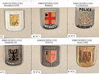 Belgien, Sammlung Abzeichen der Polizei, teils auf Karton...