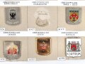 Belgien, Sammlung Abzeichen der Polizei, teils auf Karton geklebt