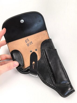 DDR,  Pistolentasche schwarzes Leder Makarov für Volkspolizei,  ungetragen