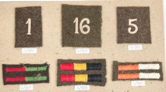Belgien, Sammlung Stoffabzeichen, auf Karton geklebt