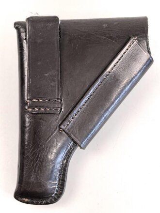 Pistolentasche dunkelbraunes Leder, wohl 6,35