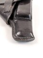 Pistolentasche dunkelbraunes Leder, wohl 6,35