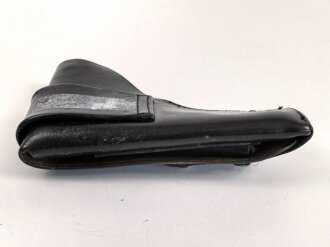 Pistolentasche schwarzes Leder, ohne Bezeichnung, wohl Polizei