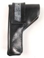 Pistolentasche schwarzes Leder, ohne Bezeichnung, wohl Polizei