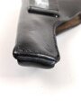 Pistolentasche schwarzes Leder, ohne Bezeichnung, wohl Polizei