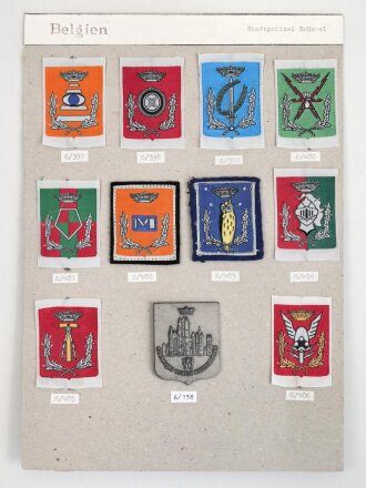 Belgien, Sammlung Ärmelabzeichen Stadtpolizei...