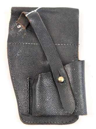Pistolentasche , schwarz genarbtes Leder