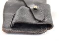 Pistolentasche , schwarz genarbtes Leder