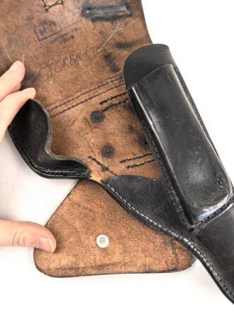 DDR,  Pistolentasche schwarzes Leder P38, MdI, getragenes Stück