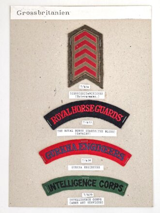 Großbritannien, Sammlung Ärmelabzeichen, auf...