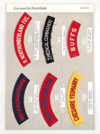 Großbritannien, Sammlung Ärmelabzeichen, auf...