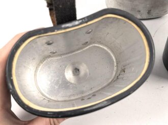 Deutschland nach 1945, Feldflasche  Luftschutzhilfsdienst. Hersteller PSL 65. Originallack, gebraucht