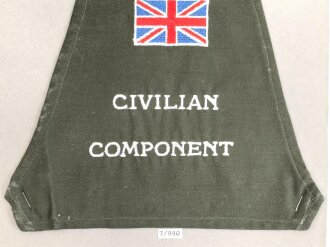 Großbritannien, Armbinde " Cicilian Component " auf Karton getackert