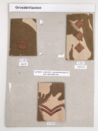Großbritannien, Sammlung Rangabzeichen Heer, auf...