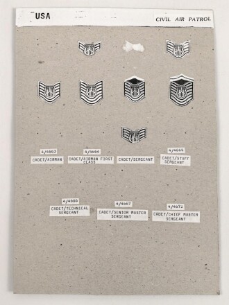 Großbritannien, Sammlung Rangabzeichen Heer, auf Karton getackert