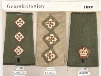 Großbritannien, Sammlung Rangabzeichen Heer, auf...