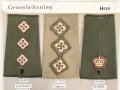 Großbritannien, Sammlung Rangabzeichen Heer, auf Karton getackert