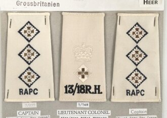 Großbritannien, Sammlung Rangabzeichen Heer, auf...