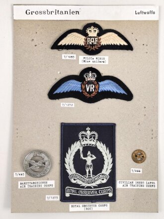 Großbritannien, Sammlung Ärmelabzeichen...