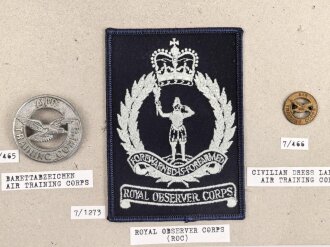 Großbritannien, Sammlung Ärmelabzeichen Luftwaffe, auf Karton getackert