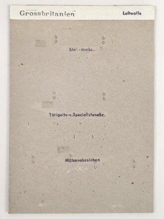Großbritannien, Sammlung Ärmelabzeichen Luftwaffe, auf Karton getackert