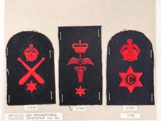 Großbritannien, Sammlung Tätigkeitsabzeichen Marine, auf Karton getackert