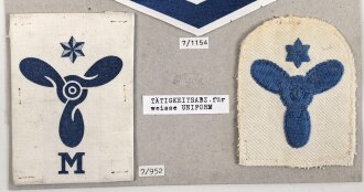 Großbritannien, Sammlung Tätigkeitsabzeichen Marine, auf Karton getackert