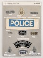 Großbritannien, Sammlung Uniform Effekten Polizei, auf Karton getackert