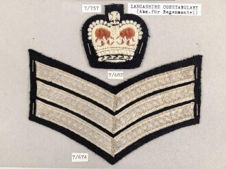 Großbritannien, Sammlung Ärmelabzeichen Polizei, auf Karton getackert