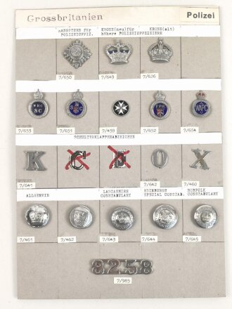 Großbritannien, Sammlung Rangabzeichen Polizei, auf...