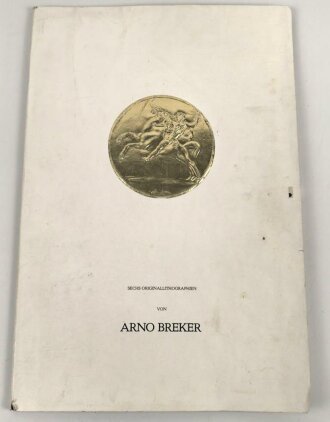 Arno Breker "Jugend, 1983" Kunstmappe mit sechs Darstellungen männlicher Akte, jeweils handsigniert. Mappe angeschmutzt