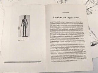 Arno Breker "Jugend, 1983" Kunstmappe mit sechs Darstellungen männlicher Akte, jeweils handsigniert. Mappe angeschmutzt