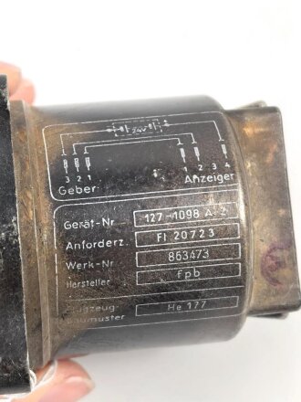 Luftwaffe, elektrischer Vorratsanzeiger Fl 20723, Funktion  nicht geprüft