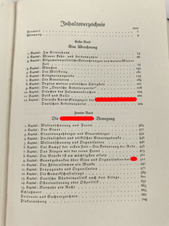 "Mein Kampf" Adolf Hitler,  Jubiläumsausgabe anlässlich des 50. Geburtstages Adolf Hitlers. Guter Zustand, in Schuber, sehr guter Zustand