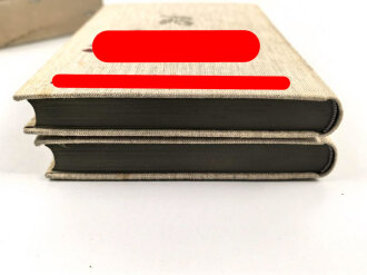 "Mein Kampf" Adolf Hitler,  Geschenkausgabe Leinen in zwei Bänden, im Schuber. 2. Auflage 1937, guter Zustand