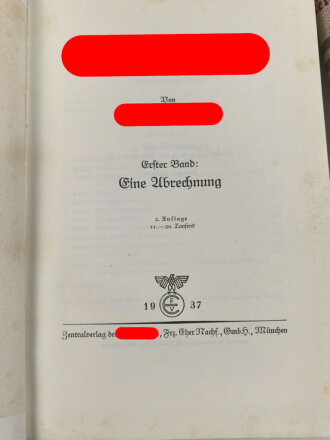 "Mein Kampf" Adolf Hitler,  Geschenkausgabe Leinen in zwei Bänden, im Schuber. 2. Auflage 1937, guter Zustand