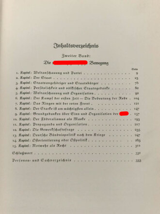 "Mein Kampf" Adolf Hitler,  Geschenkausgabe Halbleinen in zwei Bänden, im defekten Schuber. 2. Auflage 1937, guter Zustand