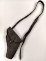 Tasche für eine Signalpistole, Leder mit Messingbeschlägen. Ungereinigtes Stück