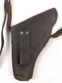 Tasche für eine Signalpistole, Leder mit Messingbeschlägen. Ungereinigtes Stück