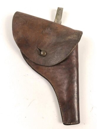 Pistolentasche, Leder mit Messingbeschlägen....