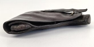 Pistolentasche dunkelbraunes Leder, wohl Tschechoslowakei, Leder trocken