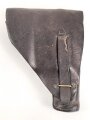 Pistolentasche dunkelbraunes Leder, wohl Tschechoslowakei, Leder trocken
