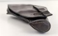 Pistolentasche dunkelbraunes Leder, wohl Tschechoslowakei, Leder trocken