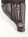 Pistolentasche dunkelbraunes Leder, wohl Tschechoslowakei, Leder trocken