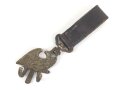 Trommelhaken Reichswehr und frühe Wehrmacht aus Messing. getragen, guter Zustand, Gesamthöhe mit Koppelschlaufe 18cm
