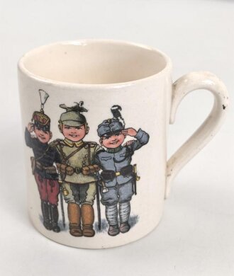 1. Weltkrieg, Tasse für ein Kind, Hersteller Villeroy & Boch. Guter Zustand, Höhe 8,5cm