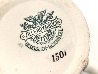 1. Weltkrieg, Tasse für ein Kind, Hersteller Villeroy & Boch. Guter Zustand, Höhe 8,5cm