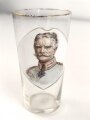 Kaiserreich und 1. Weltkrieg, Andenkenglas mit Darstellung " August von Mackensen". Guter Zustand, Höhe 10,5cm